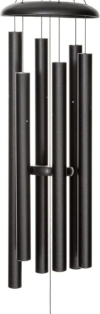 Corinthian Bells 44 Inch Black Large Deep Tone Wind Chimes for Outside, Modern Metal Wind Chime, Made in USA